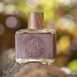 NY RYE Cologne in a leather bottle with wood cap