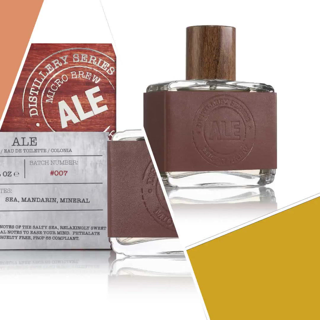 Ale cologne video music scents vegan leather bottle sea mandarin mineral