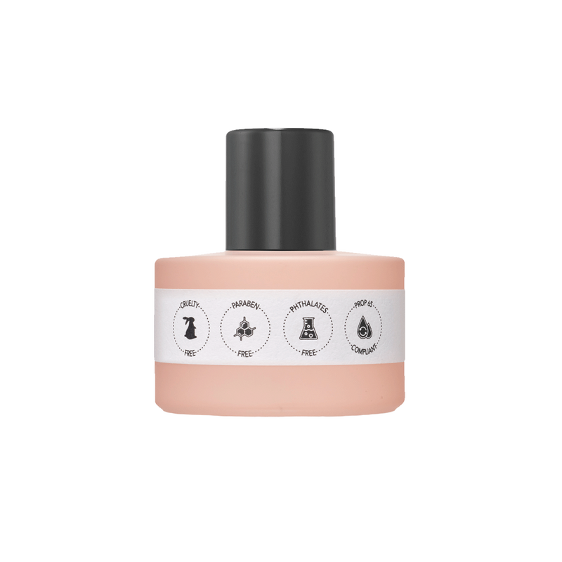 Walk in the Sand perfume back of the bottle Paraben free, cruelty free, phthalates free, prop 65 compliant