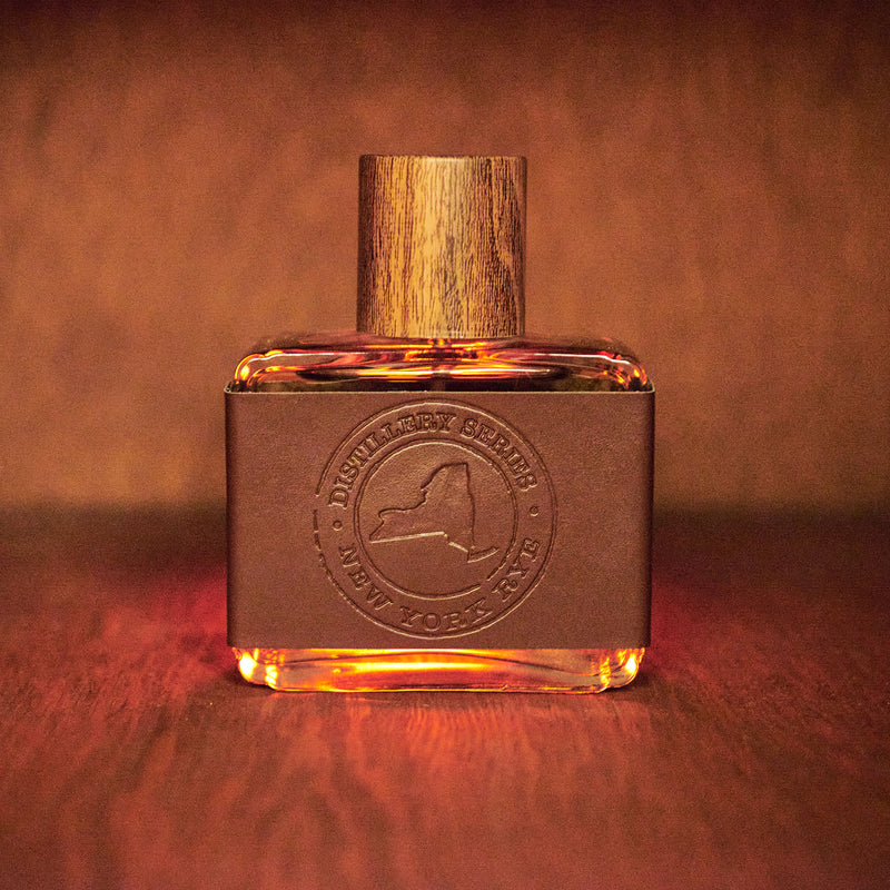New York rye good cologne for men in a leather bottle
