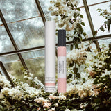 Sunday afternoon travel size perfume background flowers rainy window